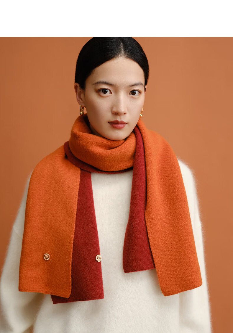 Wanshili WENSLI Pure Wool Scarf for Women, Red Scarf Gift for Elders, Holiday Gift Box Set, "First Meeting" 16