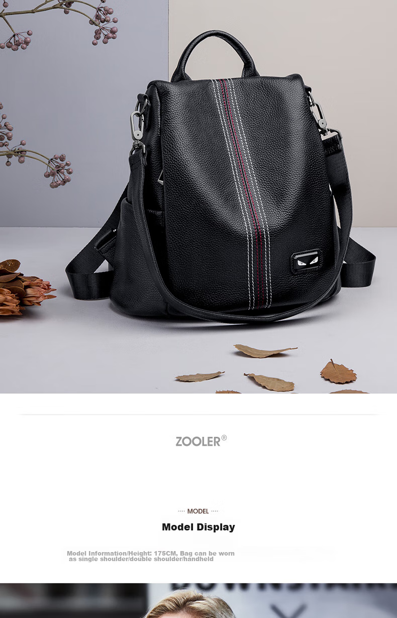 ZOOLER Women's Backpack, 2026 New Light Luxury Genuine Leather Backpack, Anti-Theft Soft Leather Travel Backpack for Women, Birthday Gift 10