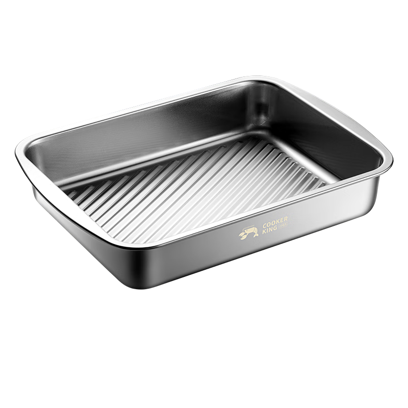 COOKER KING 304 Stainless Steel Lobster Plate, Household Rectangular Serving Tray, Fish Grill Plate, Snack Plate, Thickened, 29.5*22*5cm