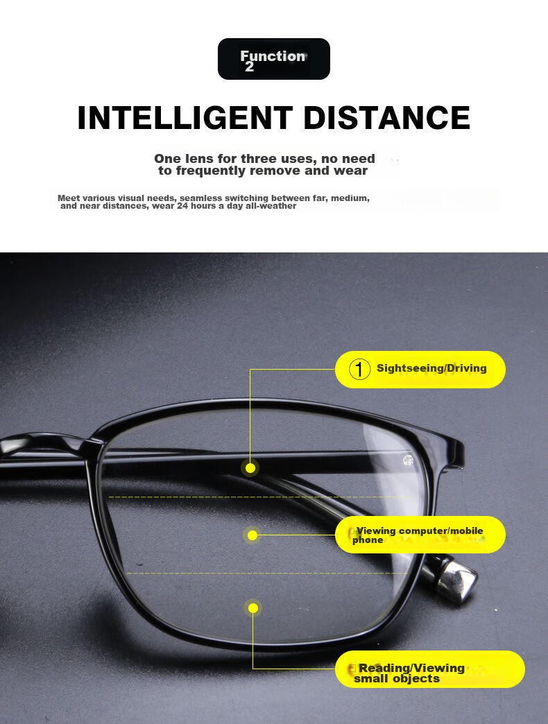 LESCA LUNETIER High-Definition Anti-Blue Light Reading Glasses for Men And Women, Bifocal Premium Ultra-Light Presbyopic Glasses, Elegant Black, 100 Degrees 6