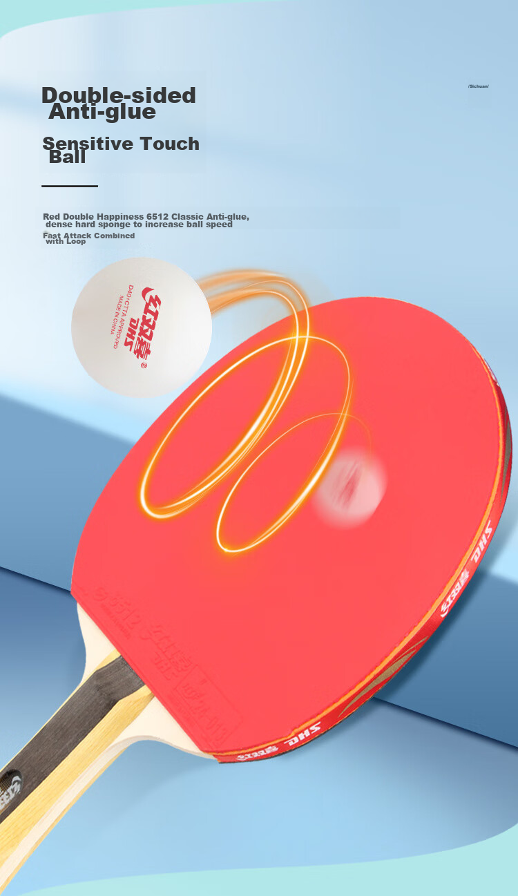 DHS One-Star Penhold Table Tennis Racket H1002 with Ball Bag And Ping Pong Balls 4