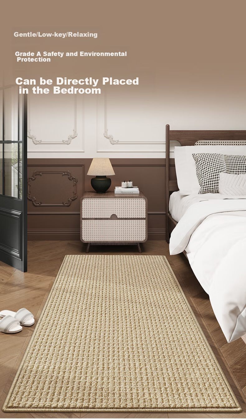 Dajiang Bedroom Bedside Rug, Wool Light Luxury High-End Feel, End-Of Rug, Long Strip Bedrug, 60x180cm 9