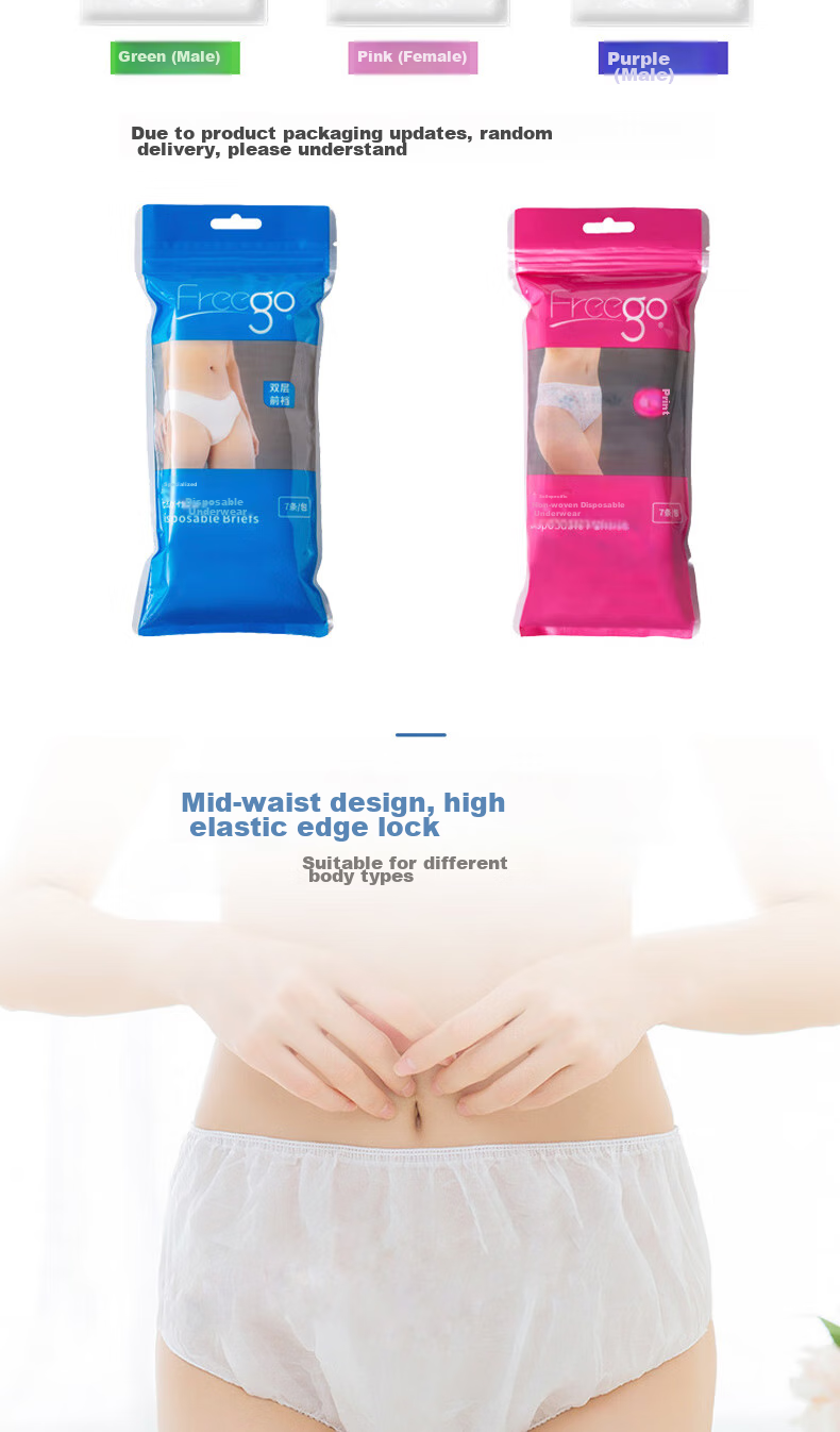 Freego Disposable Men's Underwear, Double-Layer Paper, 7 Individually Wrapped, No-Wash, Portable, for Travel, Business Trips, Vacations, Outdoor Activities, Size L 4