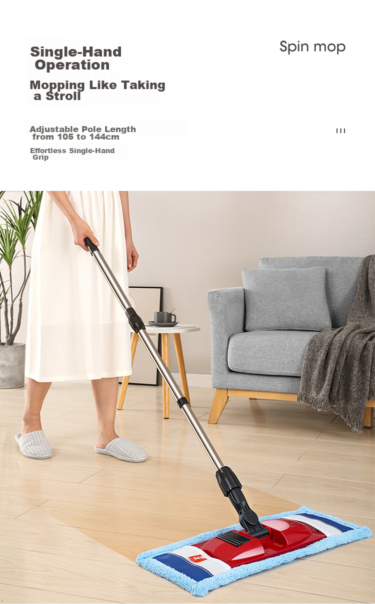 MARYYA Cotton Yarn Wrapped Flat Mop, 42cm Large Size, Dust Pusher, Wet And Dry Dual-Use, All-In Household Floor Cleaning Tool 4