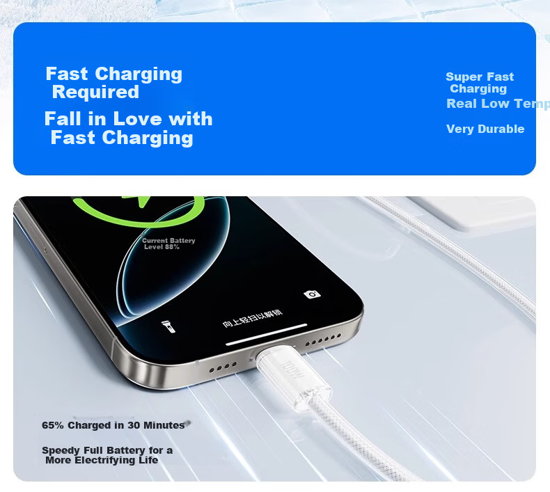 Nengshi Apple 15/16 Charging Cable, Dual-Head Type-C Fast Charging Data Cable, IPhone 16/15 Pro Max Phone USB-C Car Fast Charging Cable, 2 Meters 2