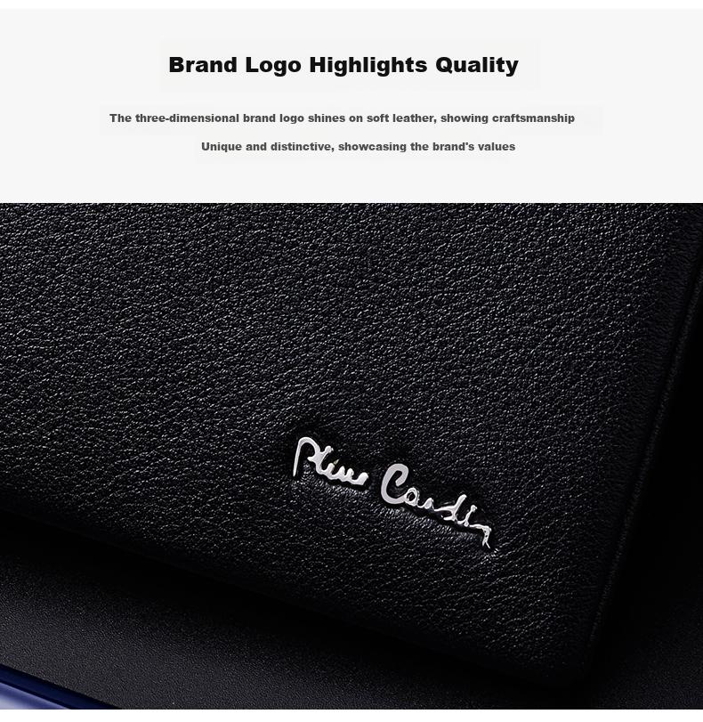 Pierre Cardin Men's Wallet, Top-Grain Leather, Short Style, Genuine Leather, High-End Purse, Gift Box, Suitable for Gifting, Black 12