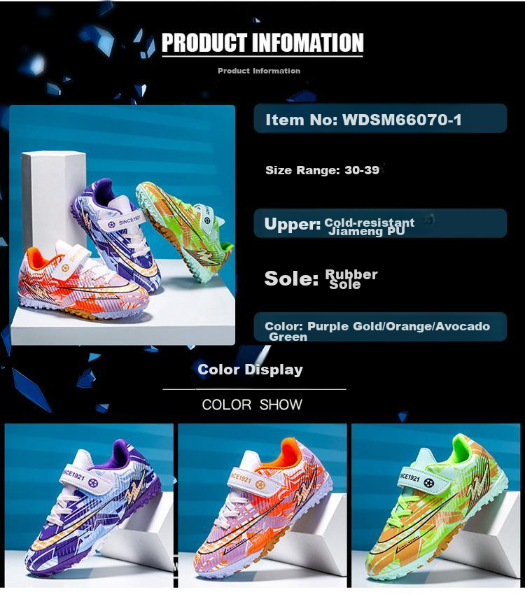 Shuangxing Children's Soccer Shoes, Youth Non-Slip Wear-Resistant Training Shoes for Boys And Girls, TF Turf Cleats, Lightweight All-Season Style for Artificial Turf 3