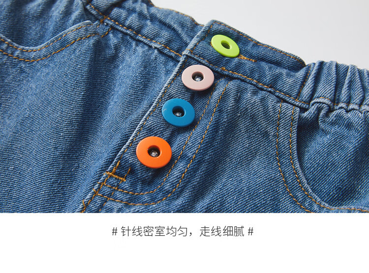 ASK JUNIOR Children's Clothing, Girls' Pants for Older Kids, Denim Shorts for Sports And Running, Casual Thin Summer Pants, Blue, Size 140 10