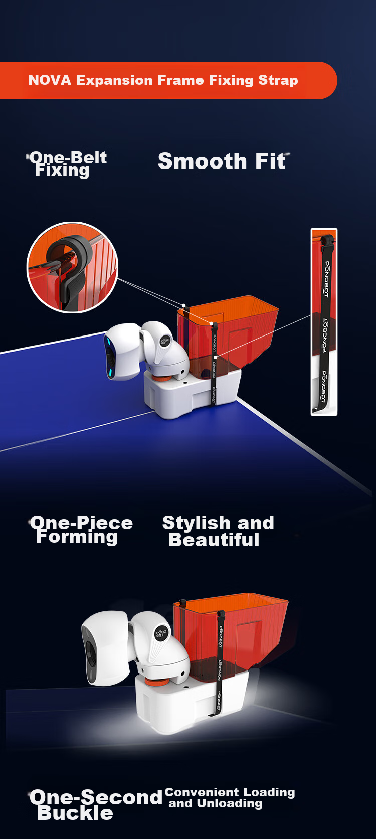 Pongbot NOVA Table Tennis Ball Machine, Portable Smart Table Tennis Training Device for Adults at Home, Ball Launcher 13