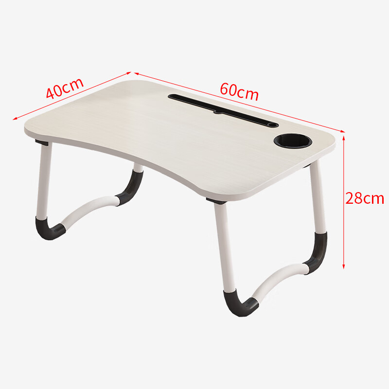 KULIN Solid Wood Folding Laptop Desk Bed Table Student Dormitory Study Table Small Notebook Table Dark Walnut 60*40
