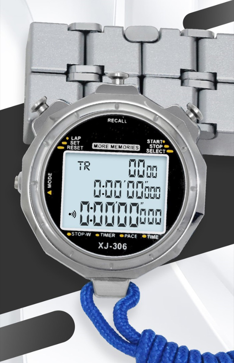GEDUN Stopwatch, 3 Rows 100 Laps Dedicated Timer for Running, Sports, Fitness, Track And Field, Swimming, Multifunctional 5