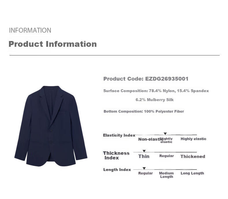 Goldlion Spring Summer Men's Suit Stretch Easy-Care Lightweight Breathable Business Casual Single Blazer Black-99 56 3