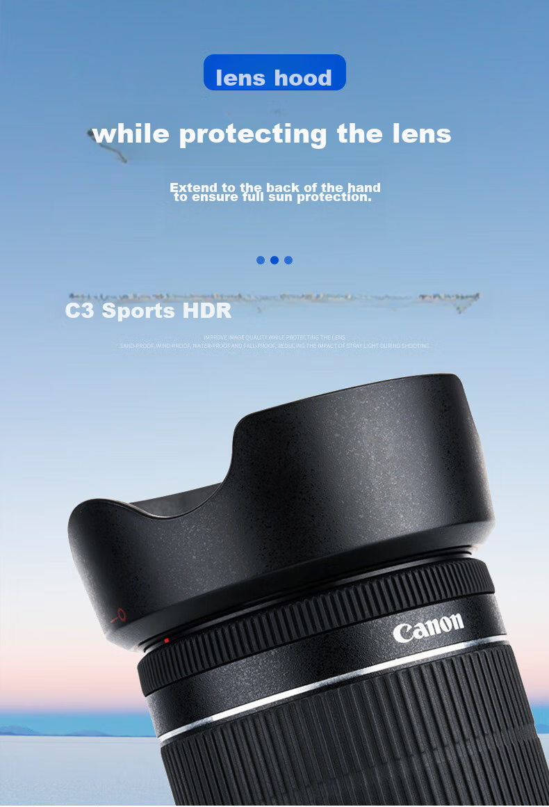 JJC Compatible with Canon RF 24-50 Lens Hood, 58mm, for R6II R8 R10 Cameras, RF-S 14-30 R50v Accessories, EF-S 18-55 STM 200D Second Generatio 1