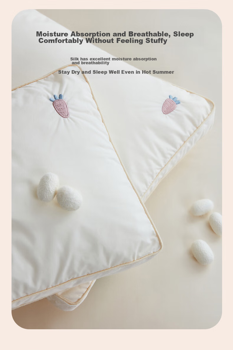 Luolaikids Pillow, 100% Cotton And Silk Protective Pillow, Maternal And Infant Class A Breathable Baby Pillow Core, Single Pillow, 30*50cm 4