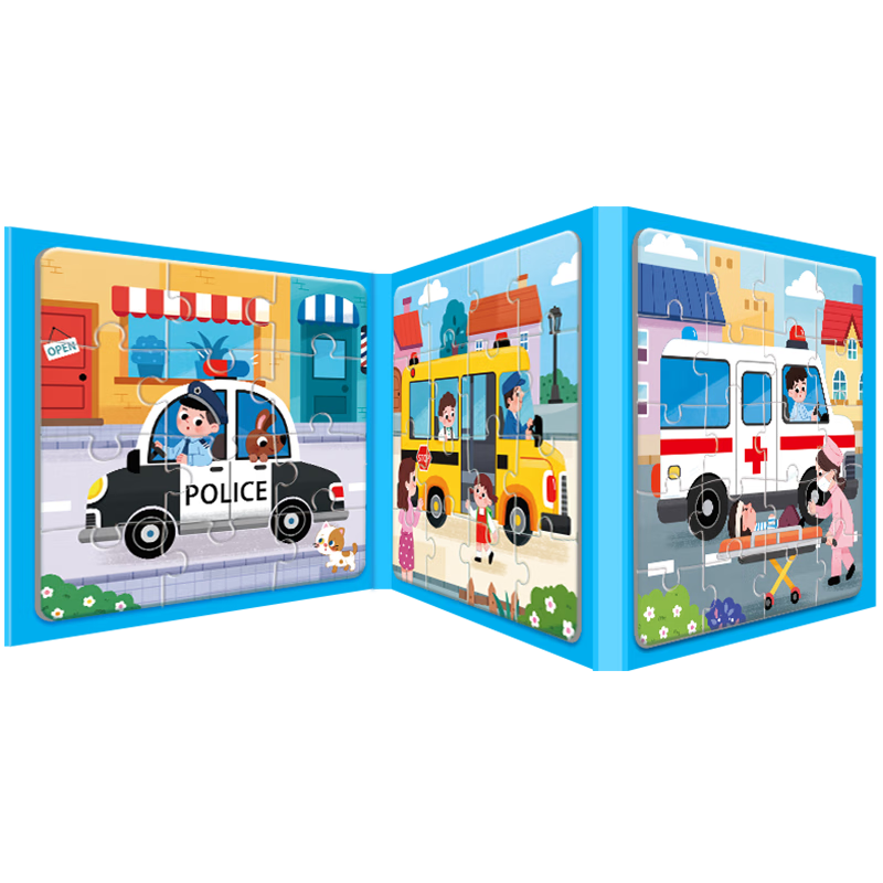 Dayanxiaowa Children's Magnetic Puzzle, for Ages 3-6, Baby Magnetic Puzzle for Ages 2-4, Early Education Toy, Educational Gift for Boys And Girls, Car-Themed Toy