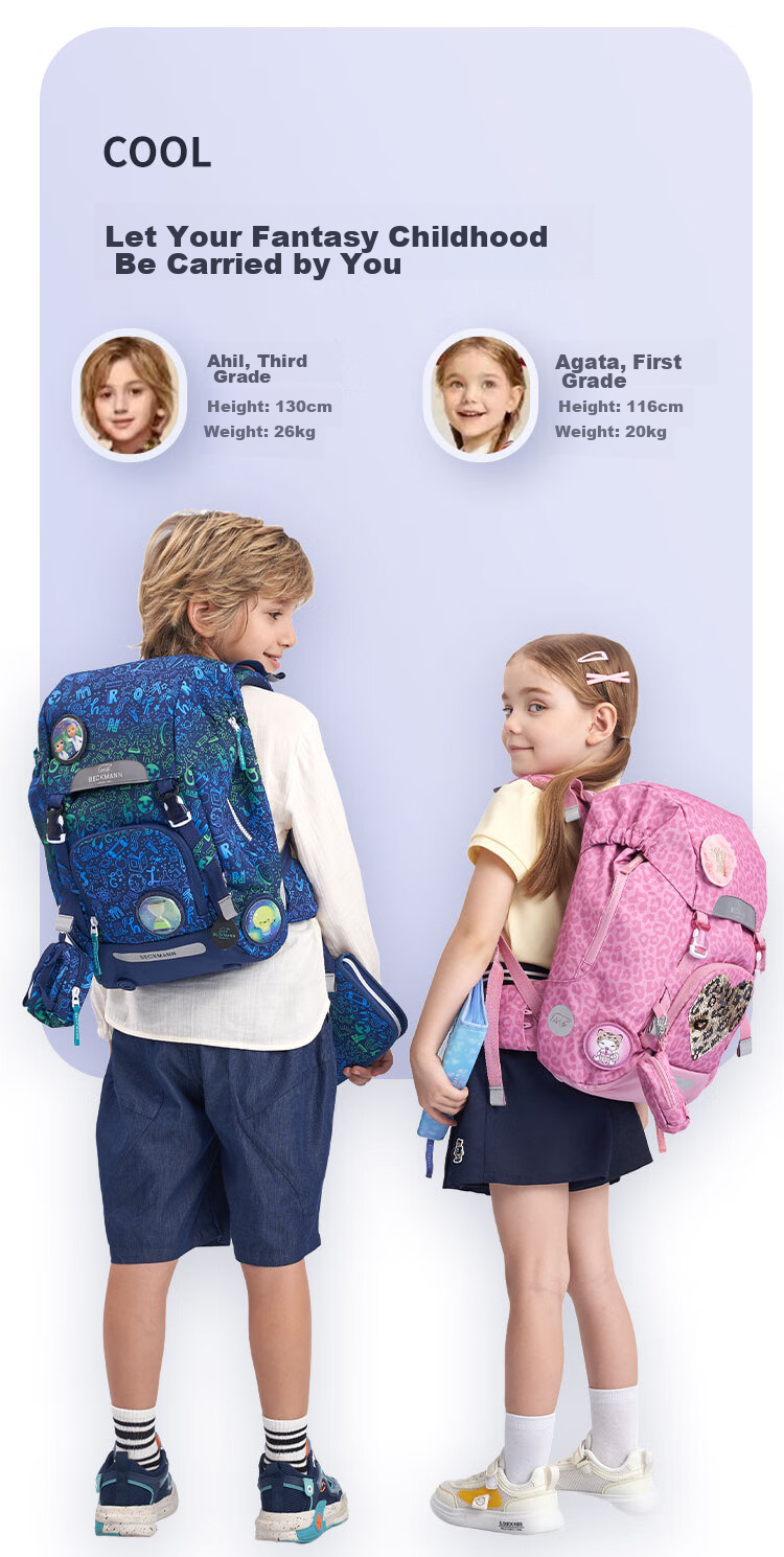Beckmann Norwegian Primary School Student Spine-Protecting Large-Capacity Stylish Backpack for Grades 1-3 Boys And Girls, First And Third Grade Children's Backpack 23
