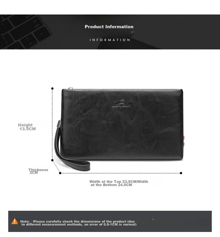 MEXICAN Men's Clutch, Large Capacity Handbag, Multi-Card Envelope Bag, Zipper Clutch, Handheld Wallet, Birthday Gift 12