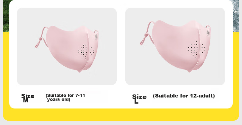 Moremerry Children's Sun Protection Face Mask for Boys And Girls, UV-Resistant Summer Sunshade Ice Silk Cool Breathable Face Mask, Mica Gray, L 11