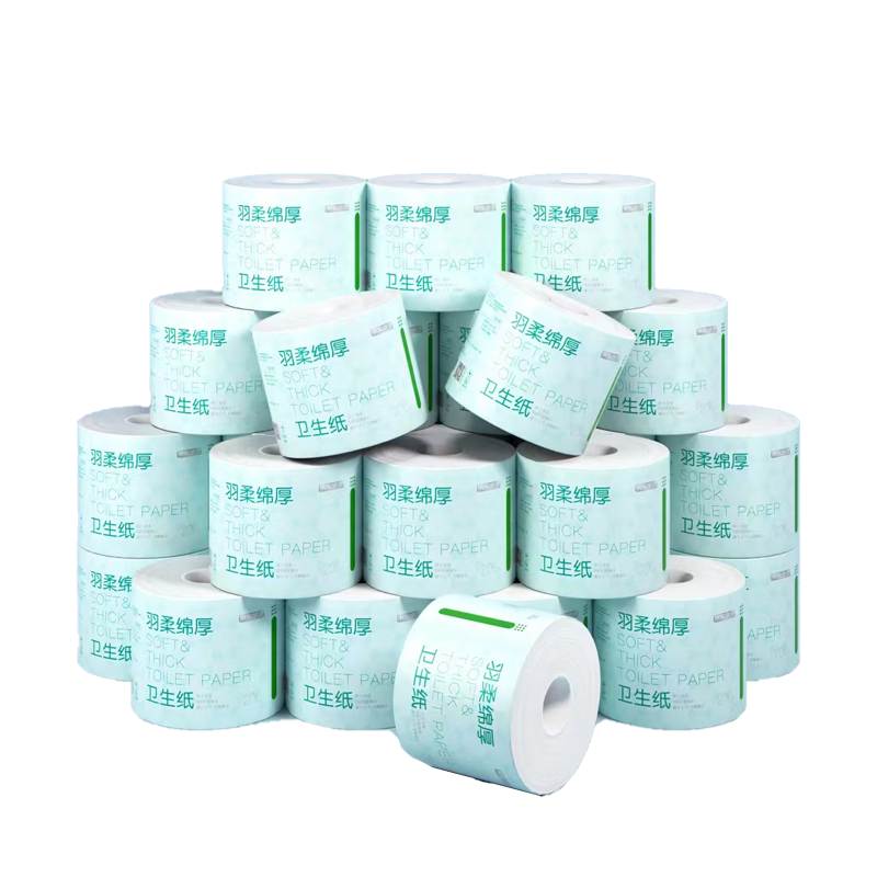 JD Jingzao Feather Soft Core Five-Layer Thickened Toilet Paper 200g*27 Rolls Bulk Pack