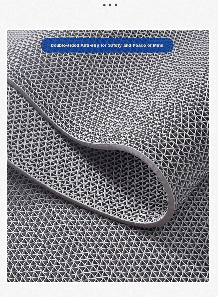 Boneng Bathroom Non-Slip Mat, Shower Room Bathing Special Foot Pad, Toilet Bathroom PVC Hollow Anti-Slip Floor Mat, 1.2*4m 3