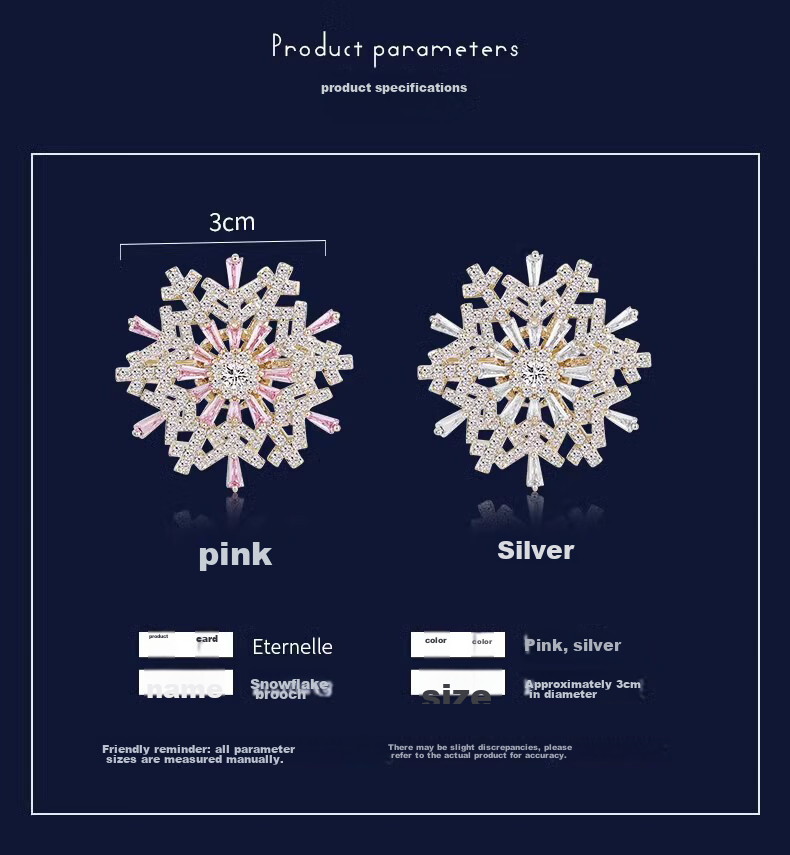Eternelle French Snowflake Series Simple Versatile Brooch, Elegant Pin, Cardigan Button, High-End Corsage, Birthday Gift 7