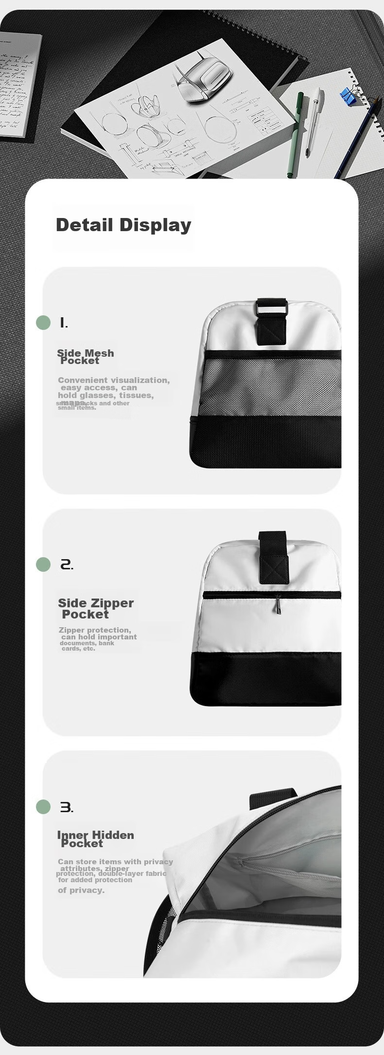 Keep Swimming Storage Bag with Dry And Wet Separation, Travel Fitness Bag for Men And Women, Sports Training Toiletry Waterproof Bag, White And Black 9