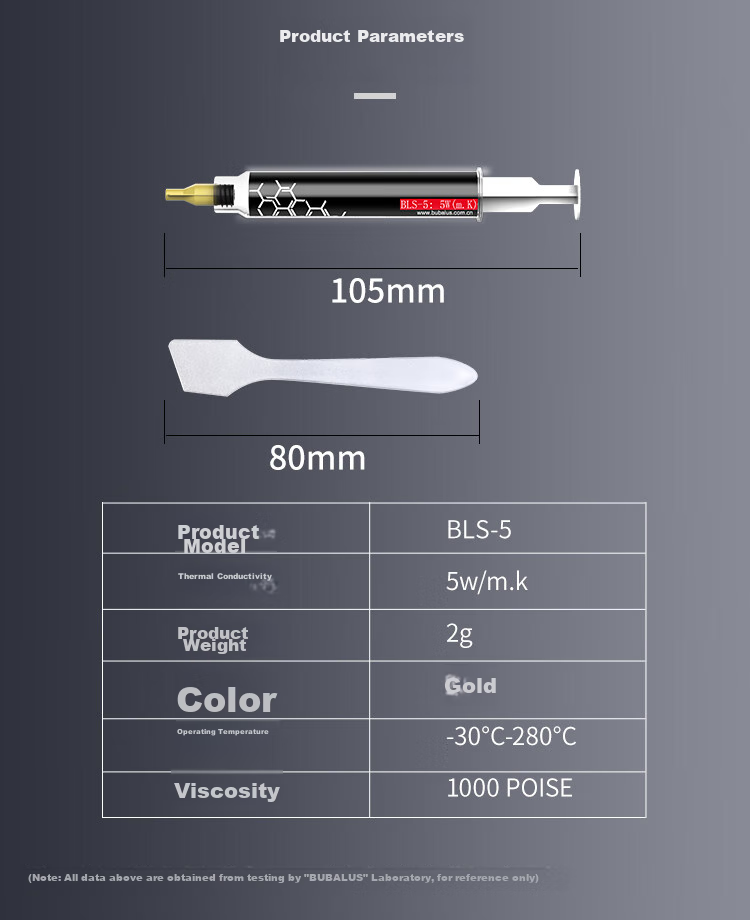 BUBALUS Thermal Paste (2g/tube, for Desktop And Laptop CPU Cooling, Thermal Conductivity 8.5W/m.K) 8