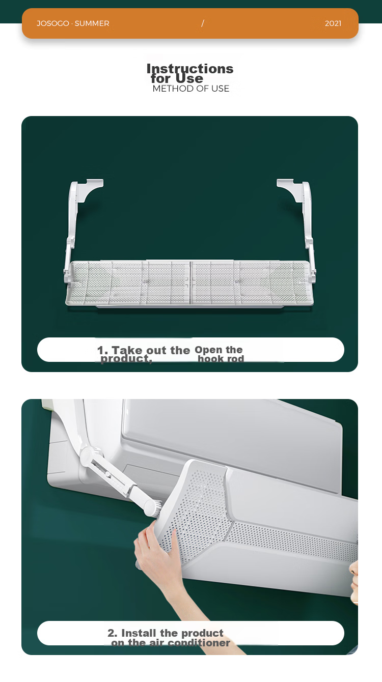 Yeebarle No-Drill Air Conditioner Wind Deflector, Anti-Direct Blowing Wall-Mounted Air Conditioner Shield, Maternity Postpartum Windproof Cover, Zunyu 5501 17