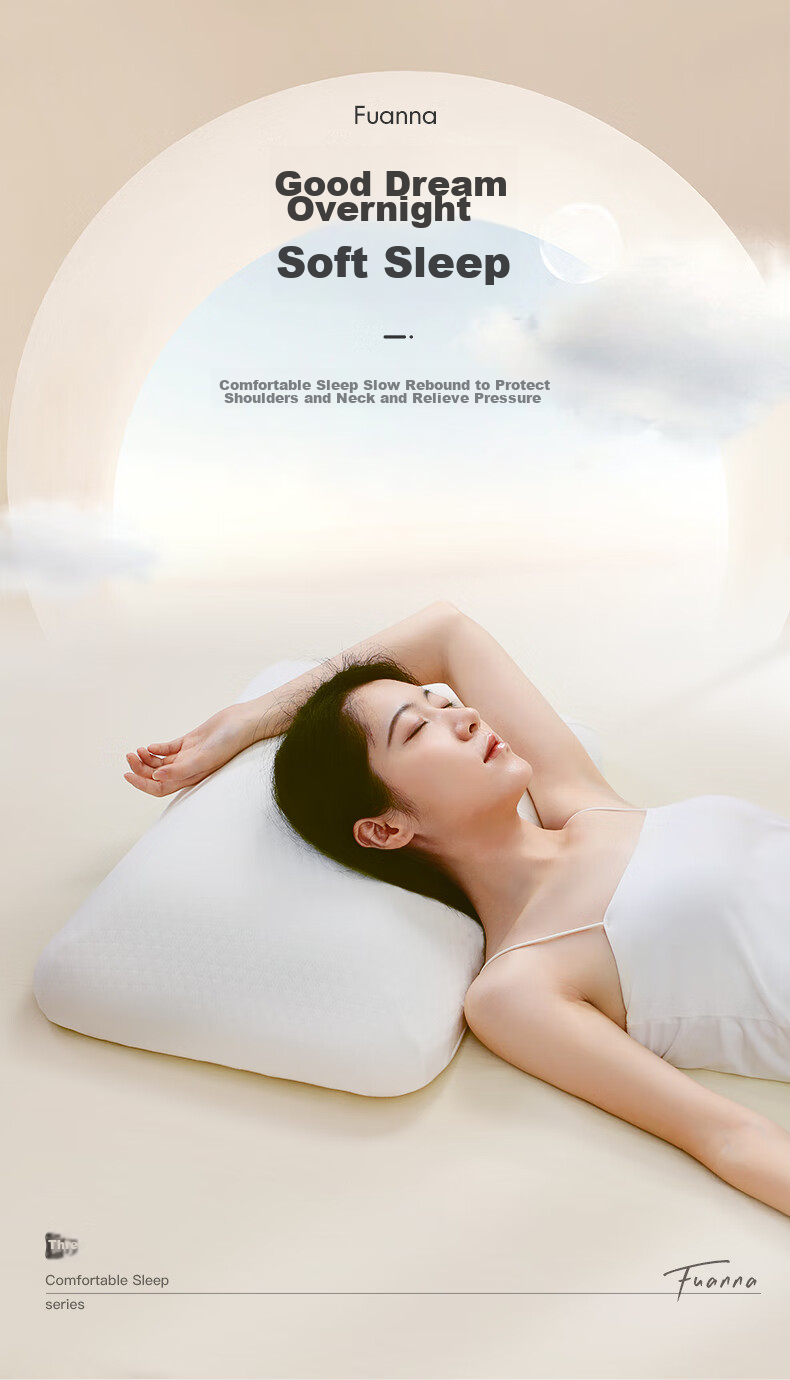 FUANNA Memory Foam Pillow for Students, Cervical Support Neck Pillow Core with Slow Rebound, Sleep Aid And Deep Sleep, 48*30*5cm 1