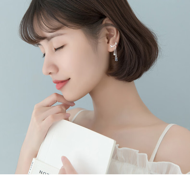 Dijing 999 Sterling Silver Earrings for Women, 2026 New Style Birthday Gift for Girlfriend, One-Week Stud Earrings, Ear Ornaments, Ear Drops 13