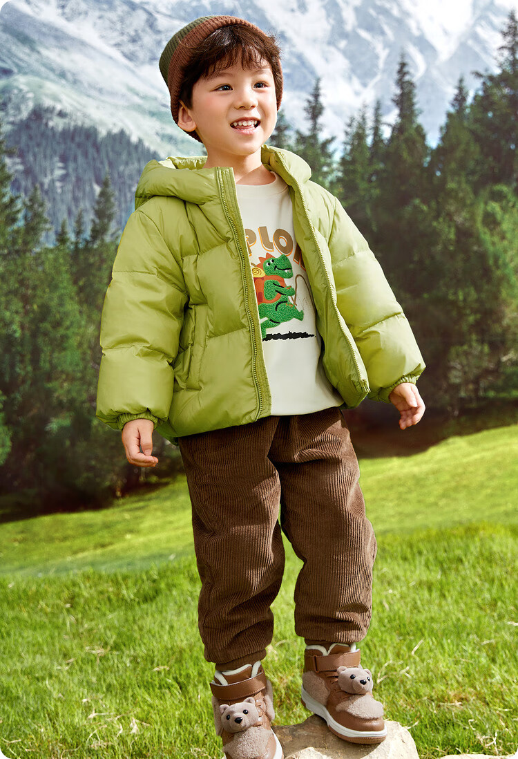 BALABALA Kids Baby Down Jacket Three-Proof Boys Winter Hooded Coat Girls Cute 2025 New Puffer Jacket 18