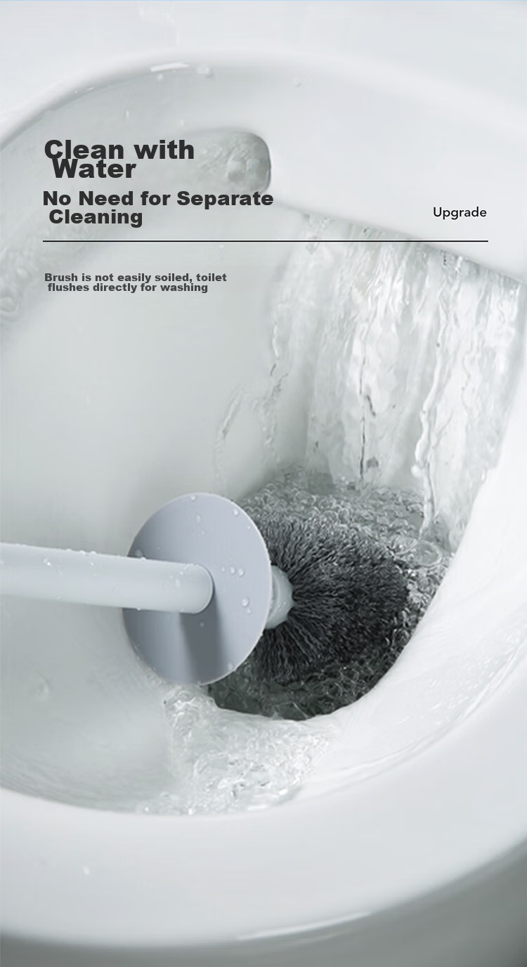 LYNN Wall-Mounted Toilet Brush Set, Drainable, Bathroom Cleaning Brush, No Dead Angle Cleaning, 1 Set 8