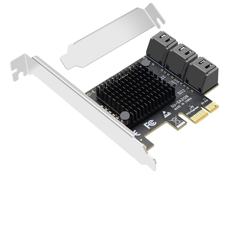 EB-LINK PCI-E to SATA 3.0 Expansion Card with 6 Ports, Desktop Computer Internal SSD Adapter Card for System Disk Installation without Driver