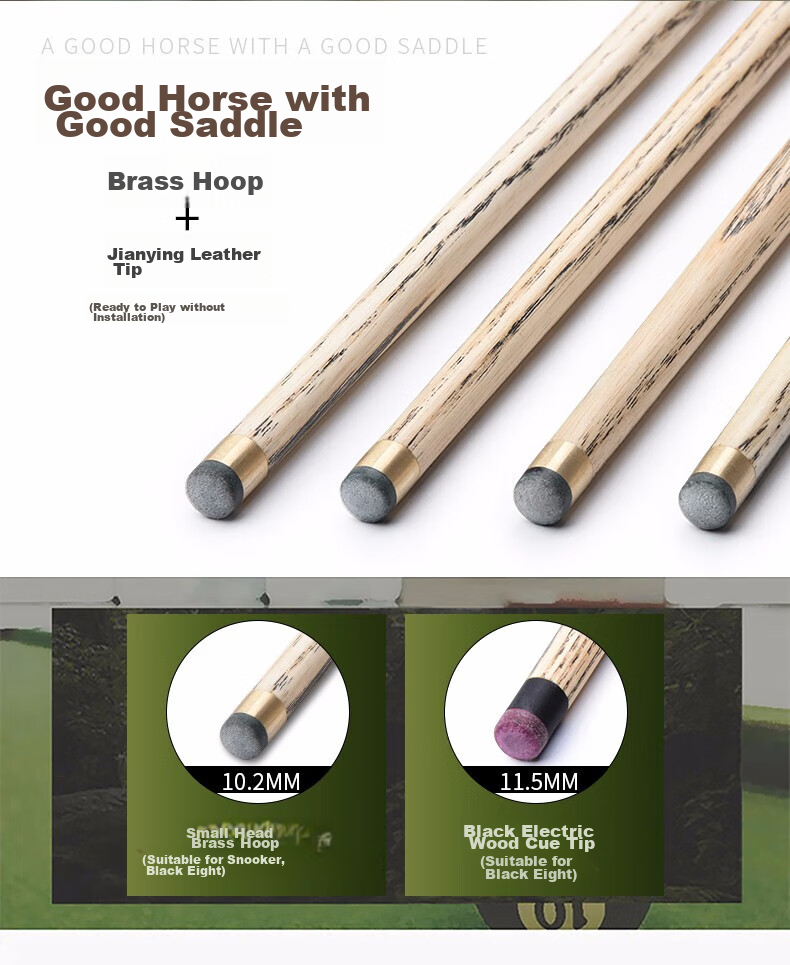 Jianying Billiard Cue, Small Tip Cue, Detachable, Colorful Black 8 Snooker Cue Set, Chinese Black Eight, 3/4 Pool Cue, SC2501 3