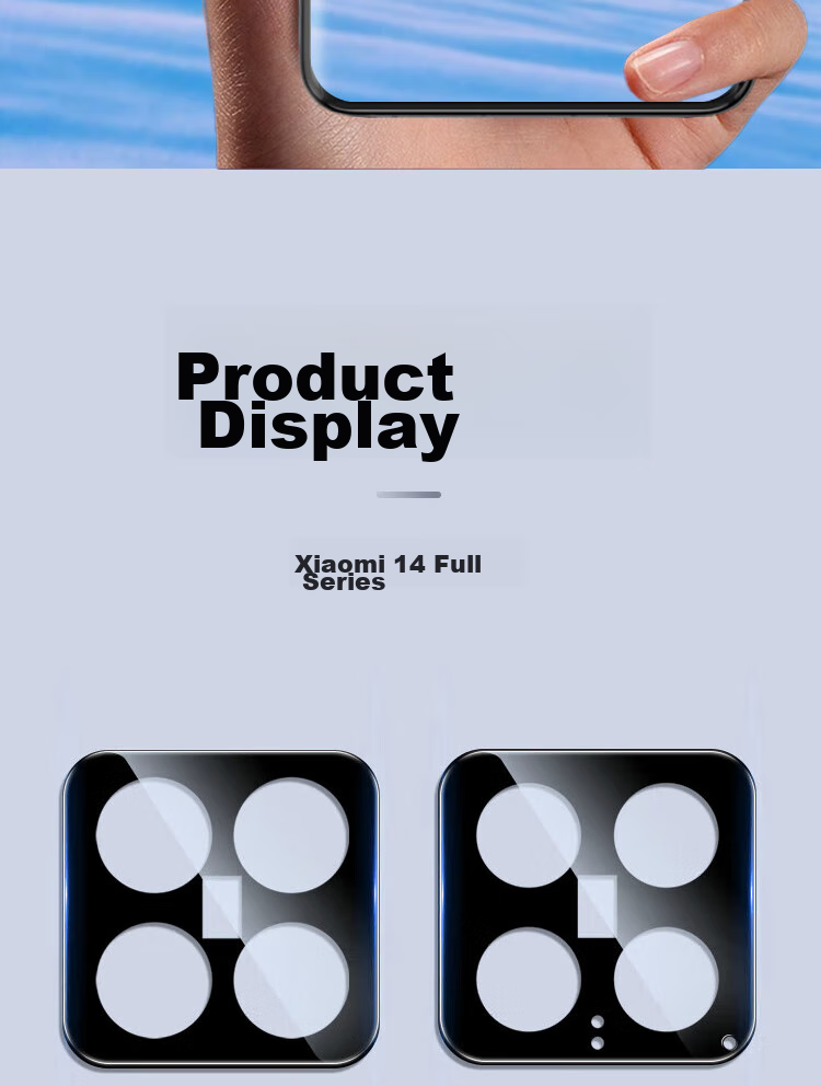 ESCASE Xiaomi 14 Camera Lens Protector, High-Definition Tempered Glass Film, AR Anti-Glare Full Coverage Phone Rear Camera Protective Film, Shockproof, Anti-Fingerprint, Ultra-Thin Glass Screen Protector 14
