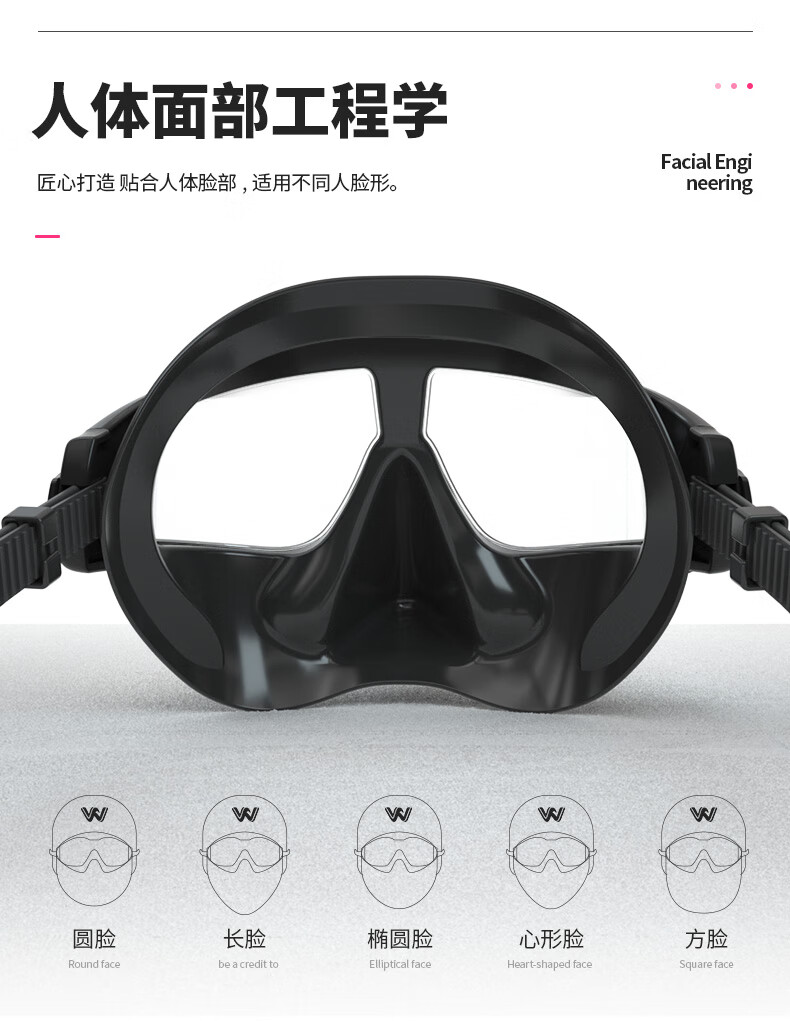 WATERTIME Shuichuan Full Dry Snorkel Set Diving Mask for Adults with Myopia Swimming and Diving Gear 8