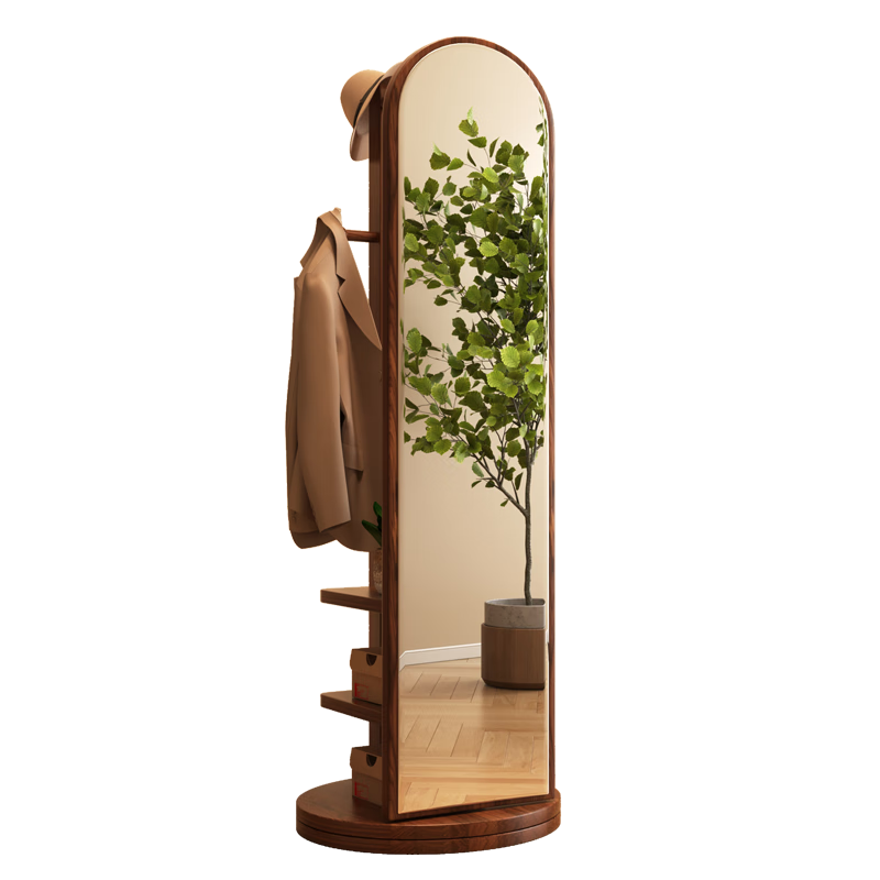 Chibailun Full-Length Mirror, Rotatable Floor Mirror for Home Use, Bedroom Multi-Functional Clothes Rack Integrated Dressing Mirror