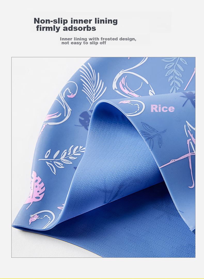 361° Women's Silicone Swim Cap for Long Hair, Waterproof, Ear Protection, Large Size, Cartoon Design, No Hair Pinching 9
