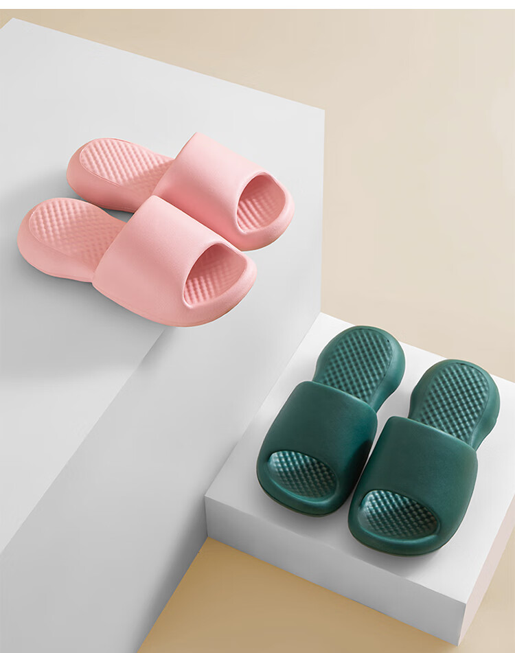 GUOLUOFEI Slippers, Comfortable for Stepping on Poop, Summer Indoor Use, Bathroom Soft Sole, Large Size Unisex Sandals, Green, Size 37-38 4