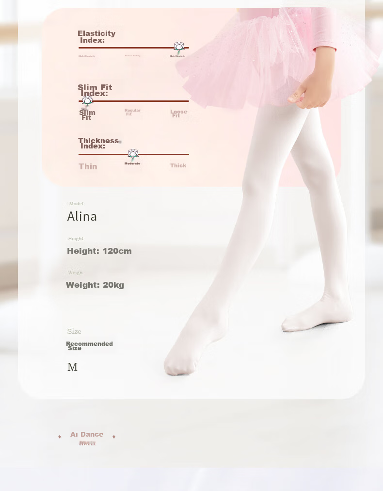 Aiwuge Children's Dance Tights, Thin Spring And Autumn Style, Pantyhose for Girls' Exams And Performances, Base Layer Socks, 180D - White, 2 Pairs, XL 3