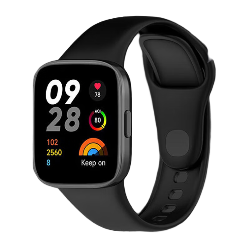 CangHua Compatible with Redmi Watch 3 Strap, Redmi Watch 3 Strap, Sports Edition Watch Band, Waterproof Breathable Sports Silicone Replacement Wristband, Black