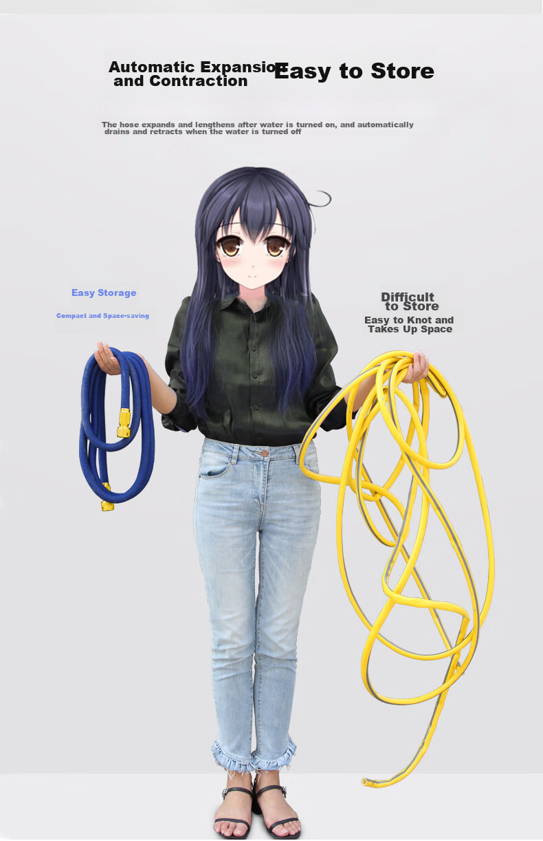 Yueye Car Wash Water Gun Hose, High-Pressure Water Gun Hose, Household Car Water Gun Extendable Hose, Cleaning Tool, 37 Meters 5