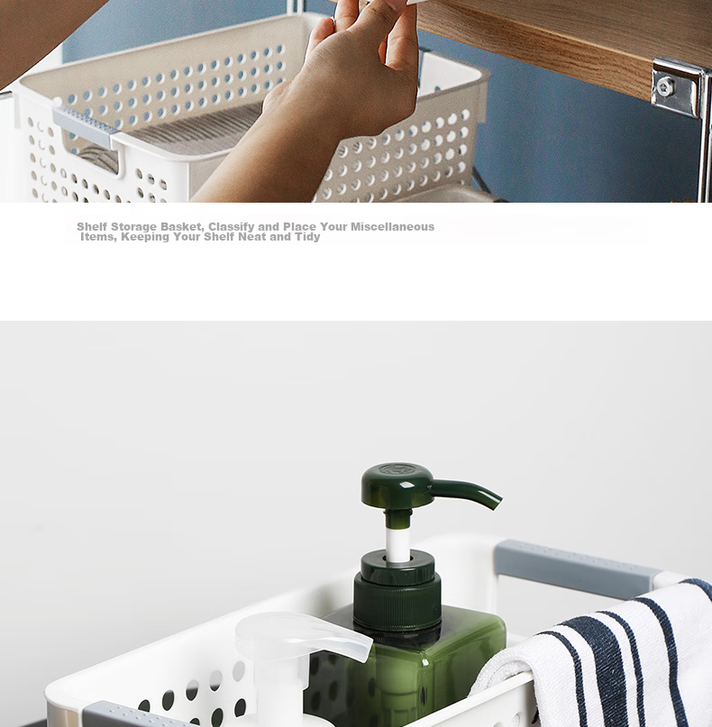 Youjialiangpin Hollow Storage Basket, Desktop Organizer Box, Cabinet Clutter Storage Basket, Bathroom Hollow Basket, Storage Container, Shallow Large Size 12