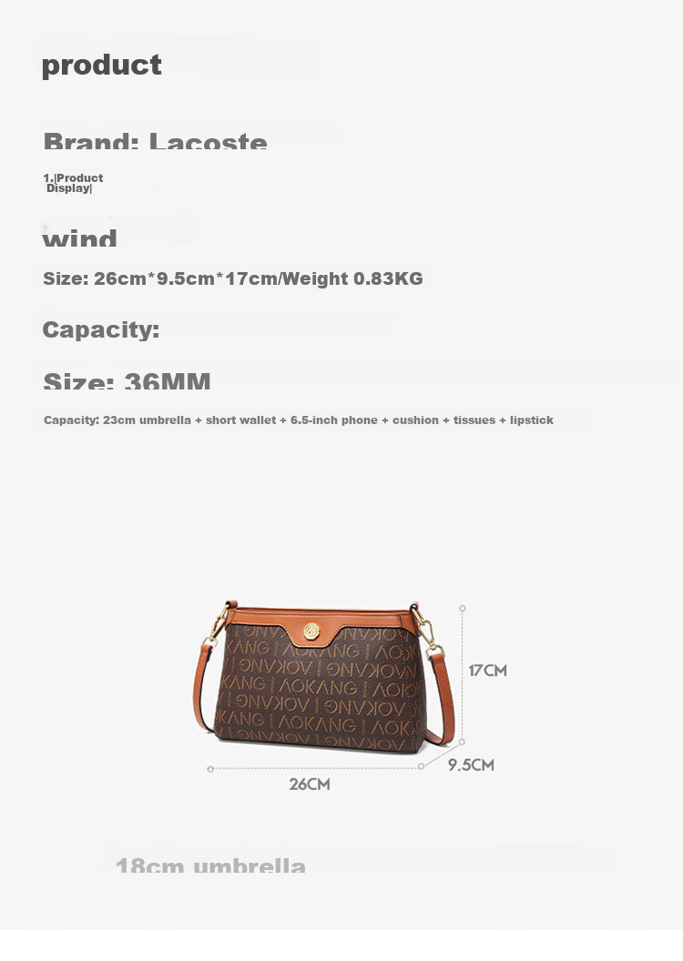 Aokang Women's Handbag, 2026 New Trendy Small Square Bag, Light Luxury Crossbody Shoulder Bag, Birthday Mother's Day Gift for Mom Or Wife 12
