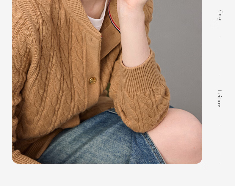 Navigare Italian Small Sailboat Autumn And Winter Women's All-Wool Jacket, Cable Knit Sweater Cardigan 2334094508 M 50