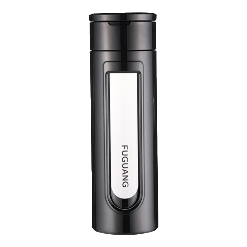 Fuguang Large Capacity Glass Cup, High Borosilicate Glass Tea Infuser Mug with Separate Compartments, Business Double-Layer Water Bottle for Men, 400ml