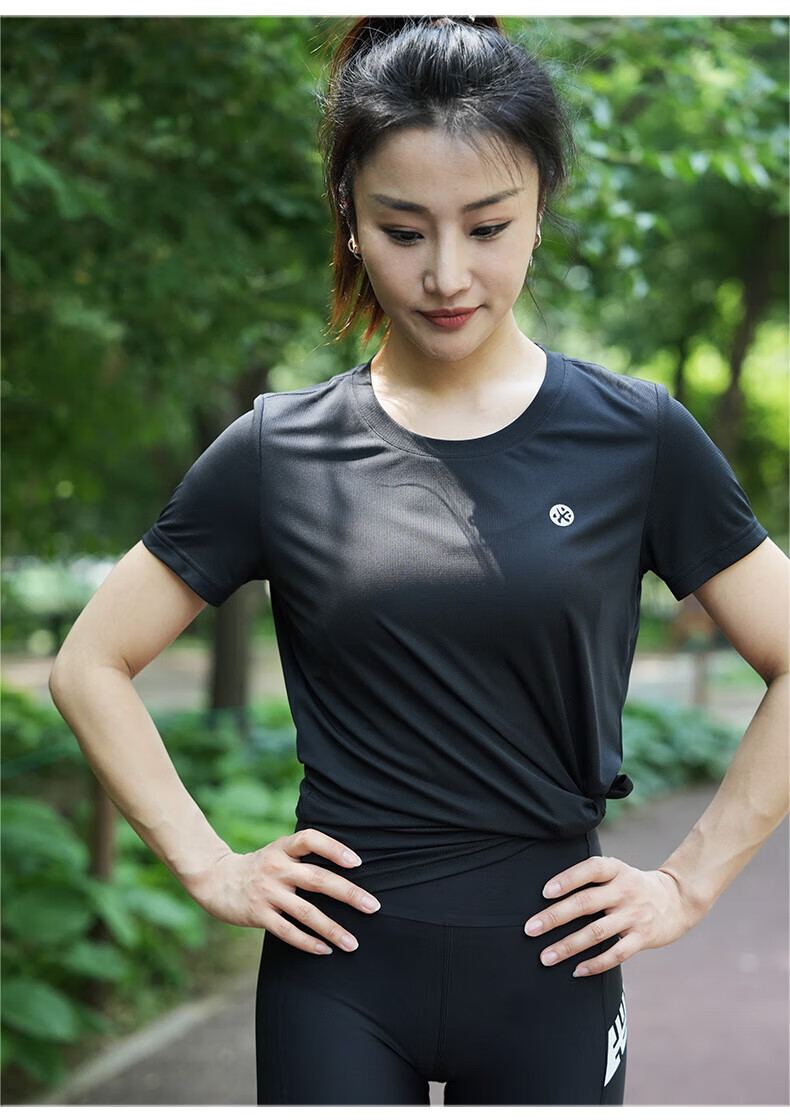 Bmai Bmai Running Fitness Training Short-Sleeve Spring Summer Commute Jogging T-Shirt for Women, Breathable Anti-Chafing Quick-Dry Top for Wome 12