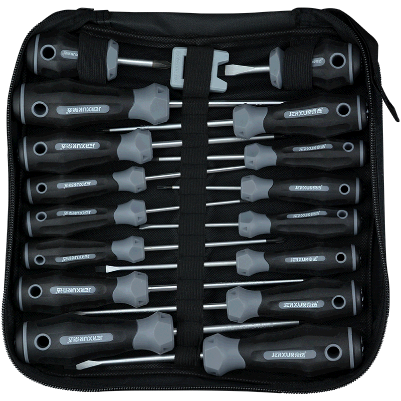 JERXUN Screwdriver Set, Phillips, Flathead, And Torx Screwdrivers, Magnetic Electrician's Combination Set for Home Use