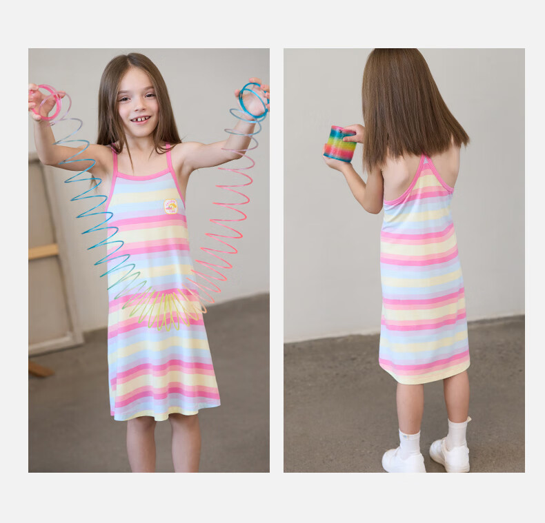 Aimer Kids Girls' Modal Camisole Nightgown for Spring And Summer, Class A Sleepwear AK144E531 Floral Gray 170 5
