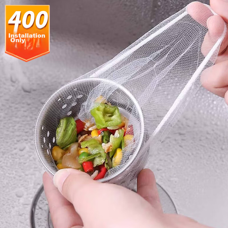 YOUAO Kitchen Sink Strainer, 400 Disposable Drain Filters, Sink Filter for Dishwashing, Floor Drain Filter, Vegetable Washing Basin Strainer